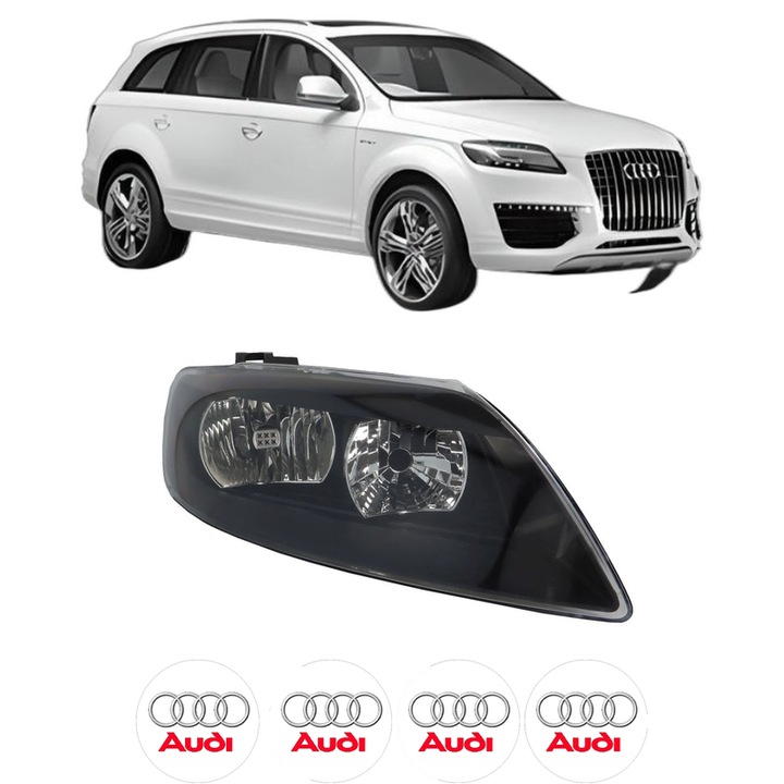 Far Dreapta Fata AUDI Q7 (4LB) din 2006-2015, Auto, DEPO, 4x Stickere auto cu AUDI