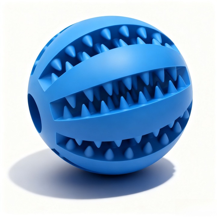 PetPäl kutyaszájápoló labda, természetes gumi, 7 cm, kék