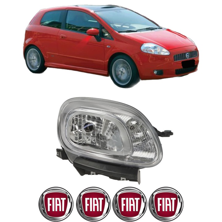 Far Dreapta Fata FIAT PANDA (312_, 319_) din 2012-2022, Auto, DEPO, 4x Stickere auto cu FIAT