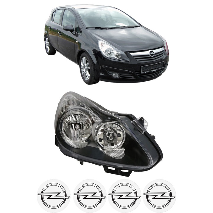 Far Dreapta Fata OPEL CORSA D (S07) din 2006-2014, Auto, TYC, 4x Stickere auto cu OPEL