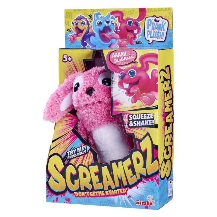 Jucarie de plus interactiva Simba, Iepuras roz