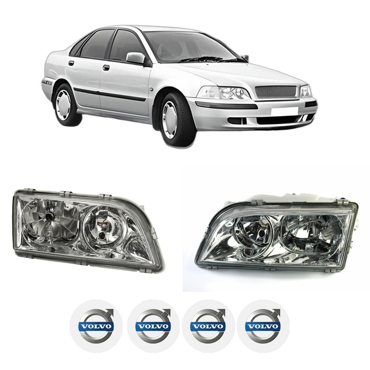Set Faruri Stanga Dreapta Fata VOLVO S40 I (644) din 1995-2004, Auto, DEPO, 4x Stickere auto cu VOLVO