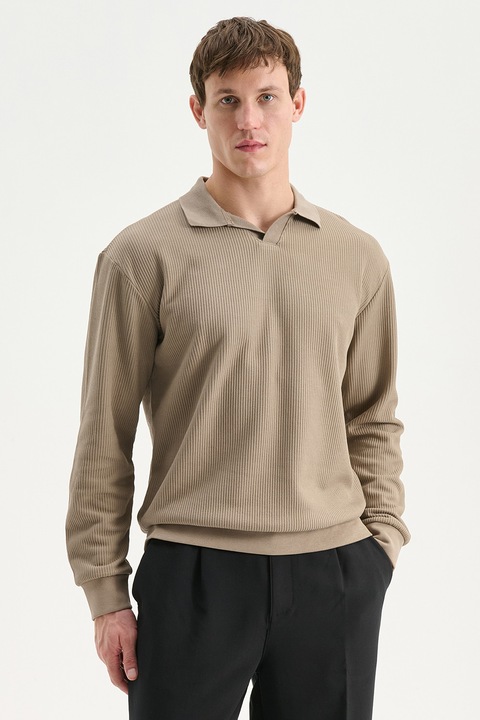 LC WAIKIKI, Pulover striat cu model uni, Bej