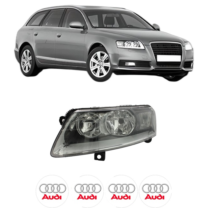 Far Stanga Fata AUDI A6 C6 Avant (4F5) din 2004-2011, Auto, DEPO, 4x Stickere auto cu AUDI