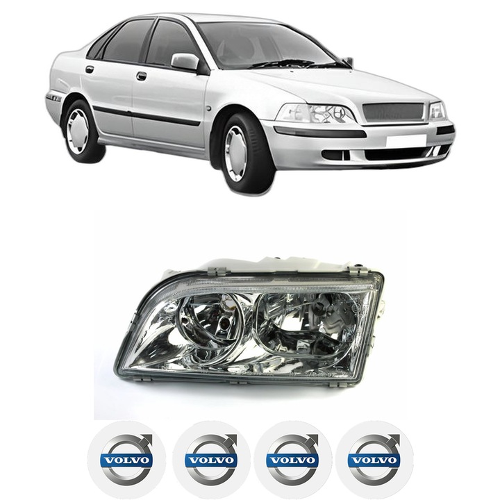 Far Stanga Fata VOLVO S40 I (644) din 1995-2004, Auto, DEPO, 4x Stickere auto cu VOLVO