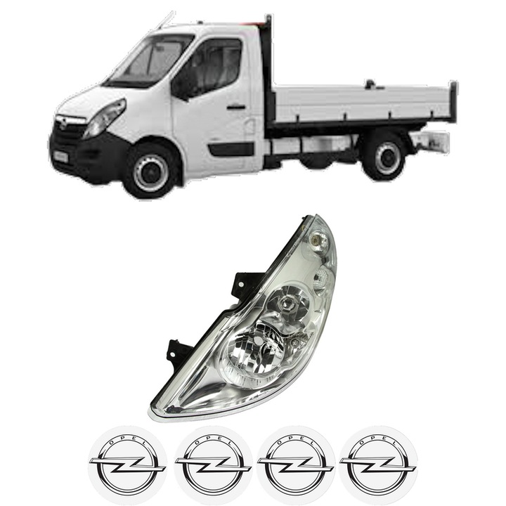 Far Stanga Fata OPEL MOVANO B Platform/Chassis (X62) din 2010-2019, Auto, TYC, 4x Stickere auto cu OPEL