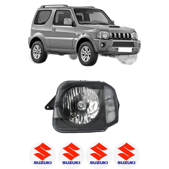 Far Stanga Fata SUZUKI JIMNY Closed Off-Road Vehicle (SN) din 1998-2005, Auto, DEPO, 4x Stickere auto cu SUZUKI