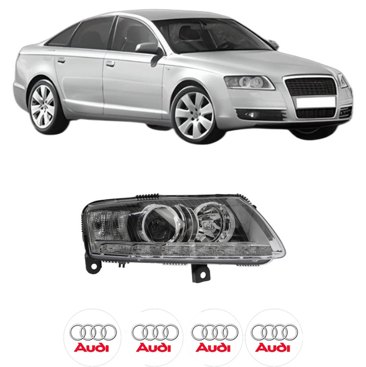 Far Dreapta Fata AUDI A6 C6 (4F2) din 2004-2011, Auto, TYC, 4x Stickere auto cu AUDI