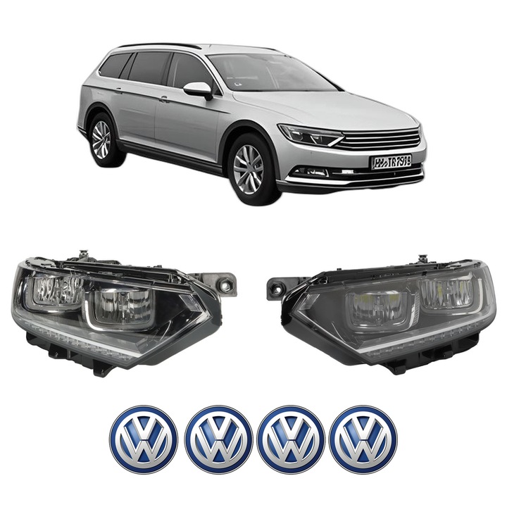 Set Faruri Stanga Dreapta Fata Volkswagen PASSAT ALLTRACK B8 Variant (3G5, CB5) din 2015-2024, Auto, TYC, 4x Stickere auto cu Volkswagen