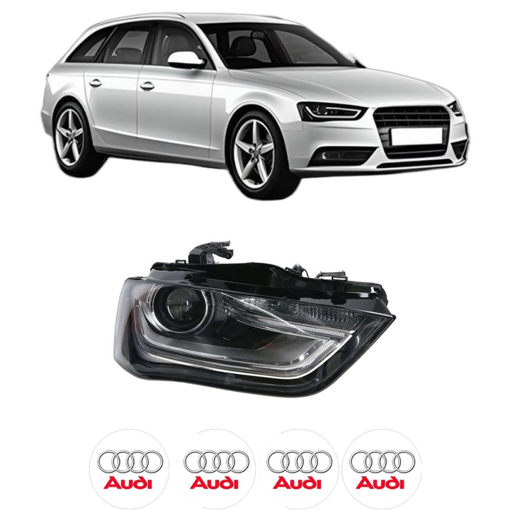 Far Dreapta Fata AUDI A4 B8 Avant (8K5) din 2007-2015, Auto, TYC, 4x Stickere auto cu AUDI