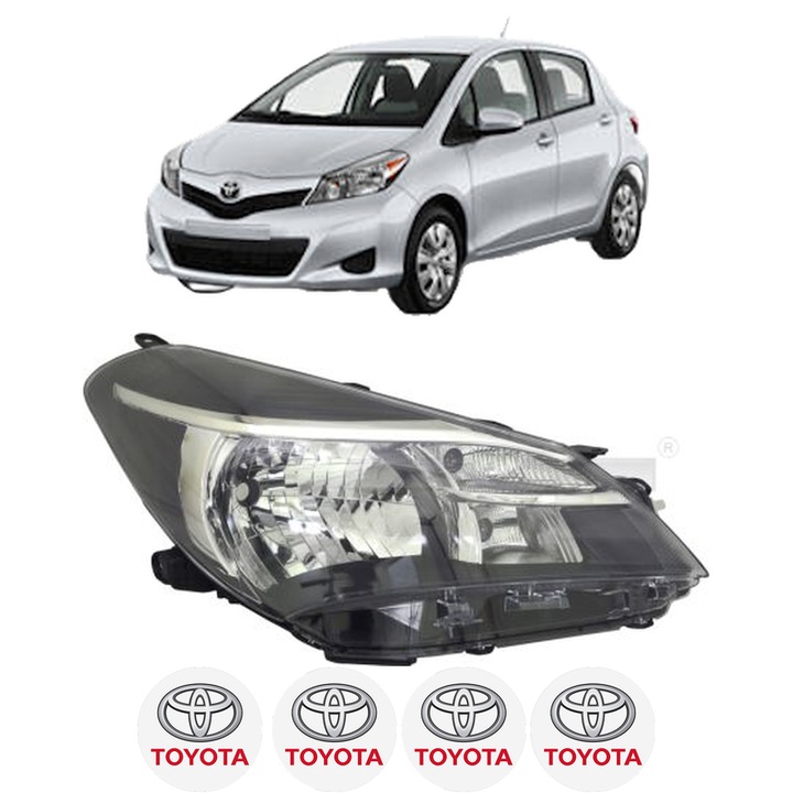 Far Dreapta Fata TOYOTA YARIS Hatchback Van (_P13_) din 2012-2020, Auto, TYC, 4x Stickere auto cu TOYOTA