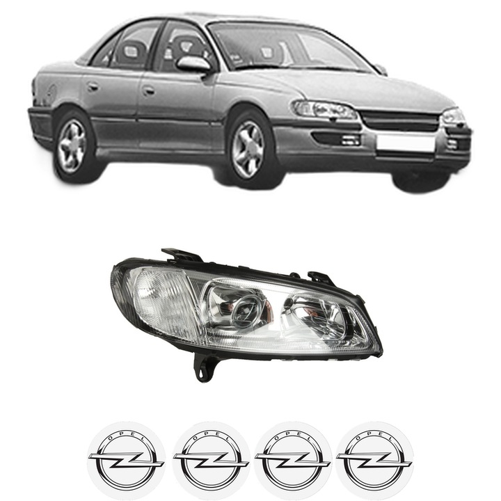 Far Dreapta Fata OPEL OMEGA B (V94) din 1994-2003, Auto, DEPO, 4x Stickere auto cu OPEL