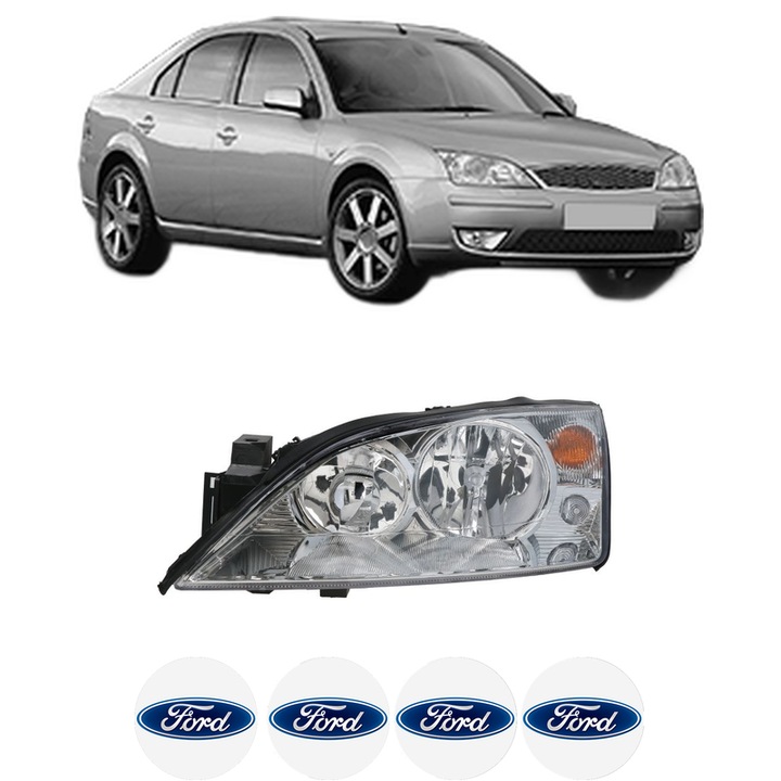 Far Stanga Fata FORD MONDEO III (B5Y) din 2000-2007, Auto, TYC, 4x Stickere auto cu FORD