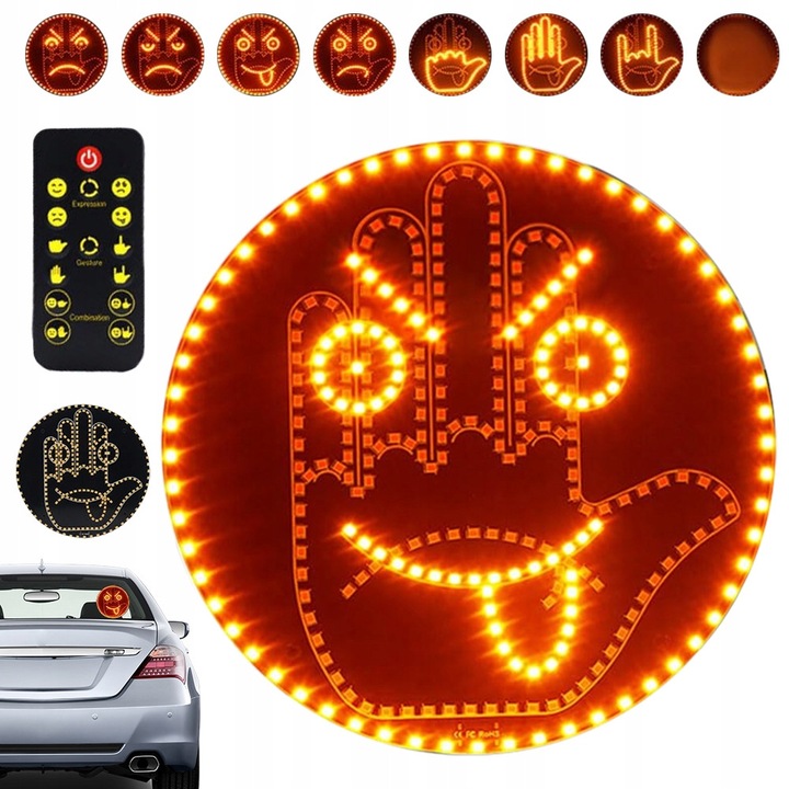 4 darab, LED-es jelzésű kifejezés és gesztus autóhoz, könnyű beszerelés
