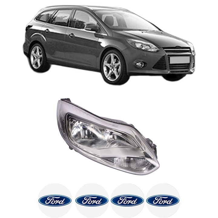 Far Dreapta Fata FORD FOCUS III Turnier din 2010-2020, Auto, DEPO, 4x Stickere auto cu FORD