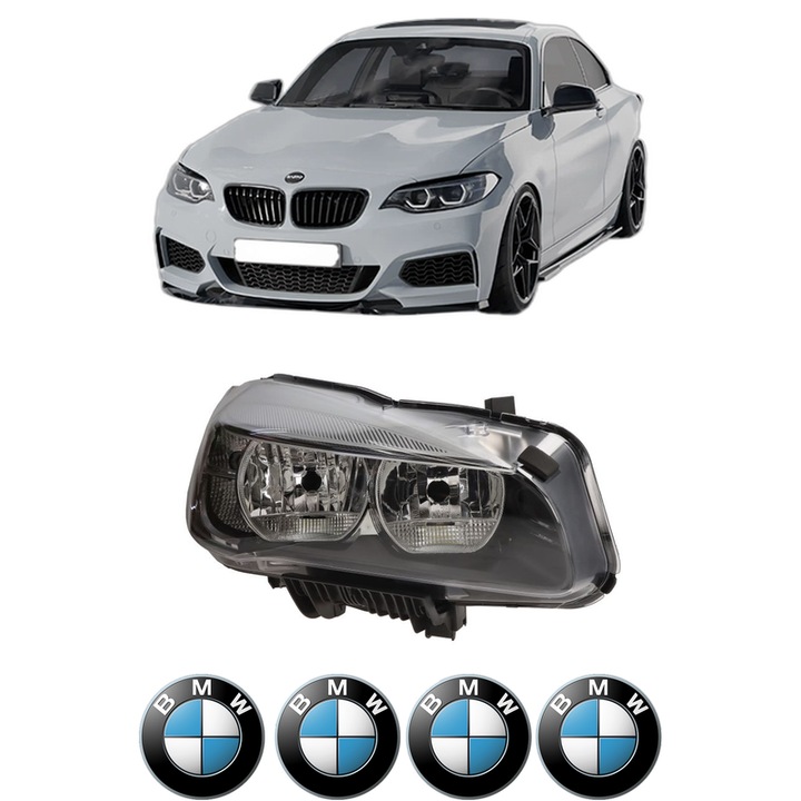 Far Dreapta Fata Bmw Seria 2 Coupe (F22, F87) din 2012-2021, Auto, TYC, 4x Stickere auto cu BMW