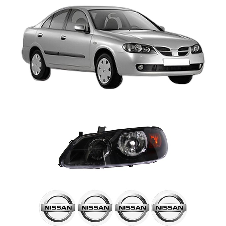 Far Stanga Fata NISSAN ALMERA II (N16) din 2000-2006, Auto, TYC, 4x Stickere auto cu NISSAN