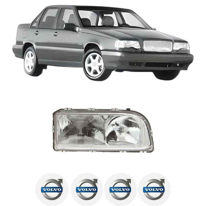 Far Dreapta Fata VOLVO 850 (854) din 1991-1997, Auto, DEPO, 4x Stickere auto cu VOLVO