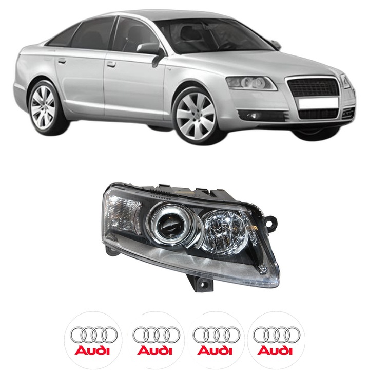 Far Dreapta Fata AUDI A6 C6 (4F2) din 2004-2011, Auto, DEPO, 4x Stickere auto cu AUDI