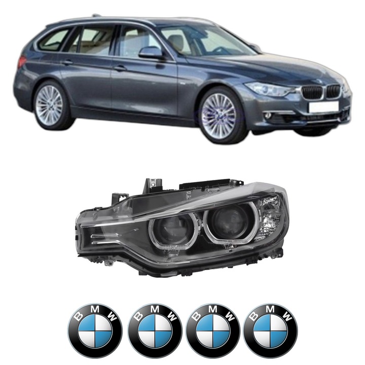 Far Dreapta Fata Bmw Seria 3 Touring (F31) din 2012-2019, Auto, DEPO, 4x Stickere auto cu BMW