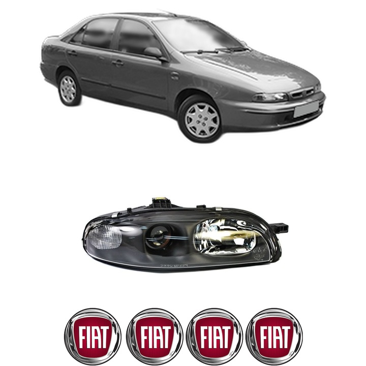 Far Dreapta Fata FIAT MAREA (185_) din 1996-2002, Auto, DEPO, 4x Stickere auto cu FIAT