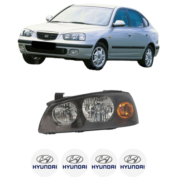 Far Stanga Fata HYUNDAI ELANTRA III (XD) din 2000-2006, Auto, DEPO, 4x Stickere auto cu HYUNDAI