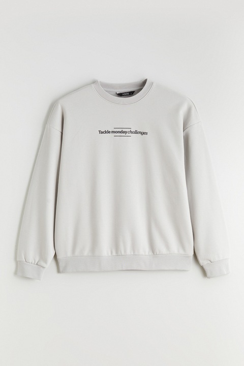 LC WAIKIKI, Bluza de trening cu captuseala calduroasa, Gri cenusiu