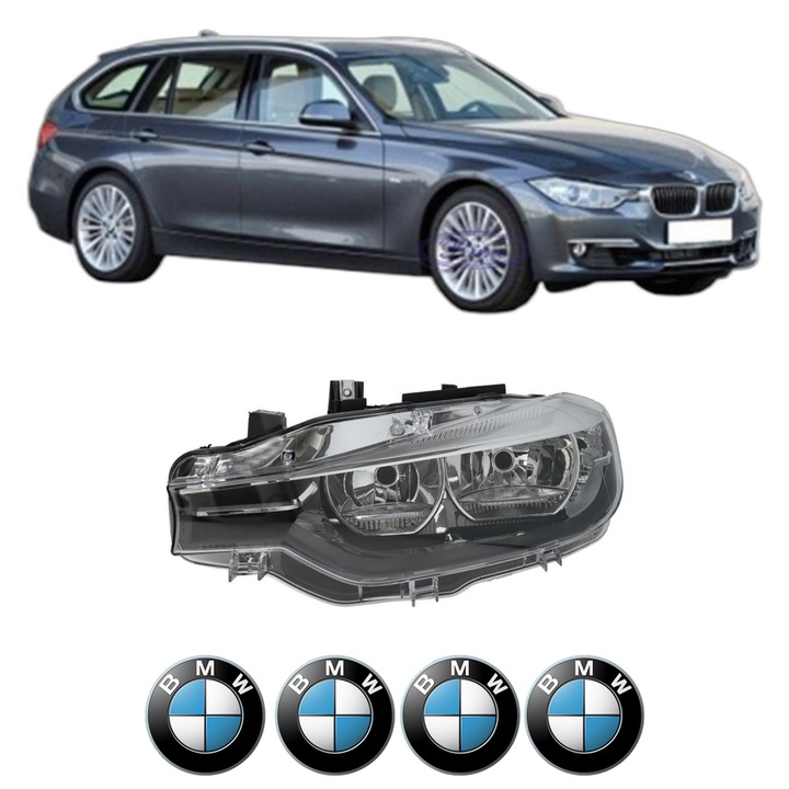 Far Stanga Fata Bmw Seria 3 Touring Van (F31) din 2012-2019, Auto, DEPO, 4x Stickere auto cu BMW