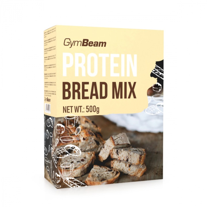 Amestec pentru paine proteica Protein Bread Mix, GymBeam, 500 g, natural