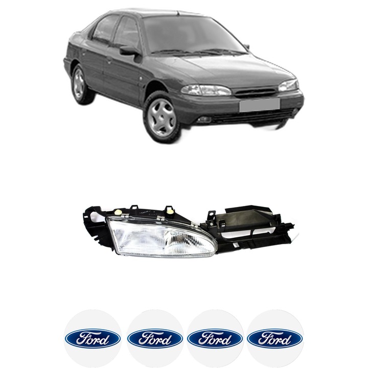 Far Dreapta Fata FORD MONDEO I (GBP) din 1993-1996, Auto, DEPO, 4x Stickere auto cu FORD