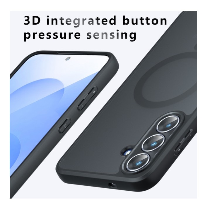 Husa Upzz® Pure Frosted Pentru Samsung Galaxy S25 FE, Functie Magsafe, Design Premium, Rezistenta, Negru