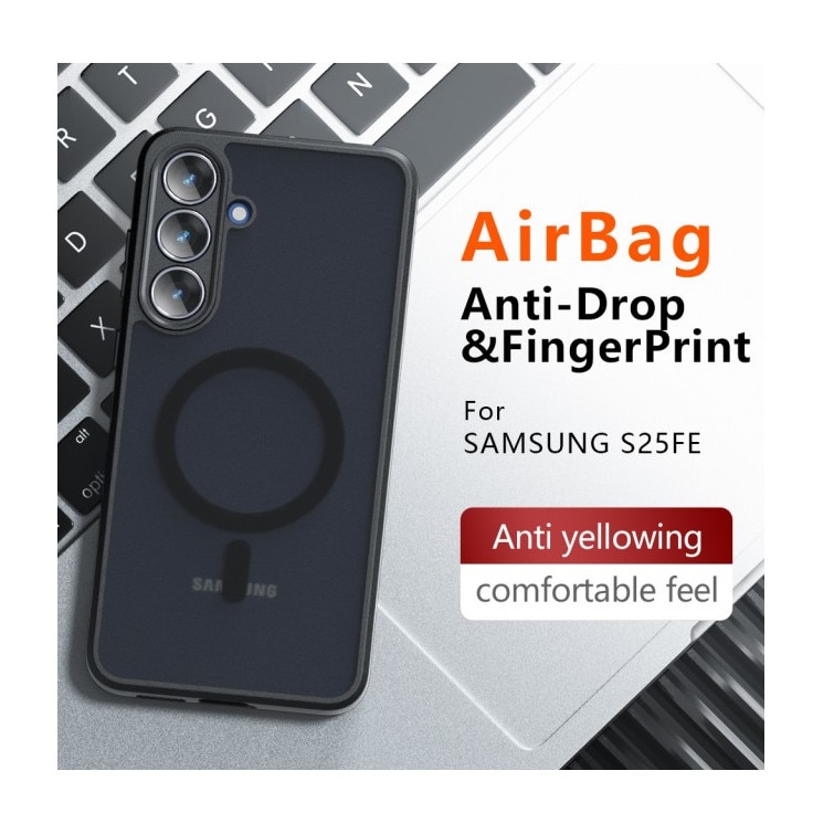 Husa Upzz® Pure Frosted Pentru Samsung Galaxy S25 FE, Functie Magsafe, Design Premium, Rezistenta, Negru