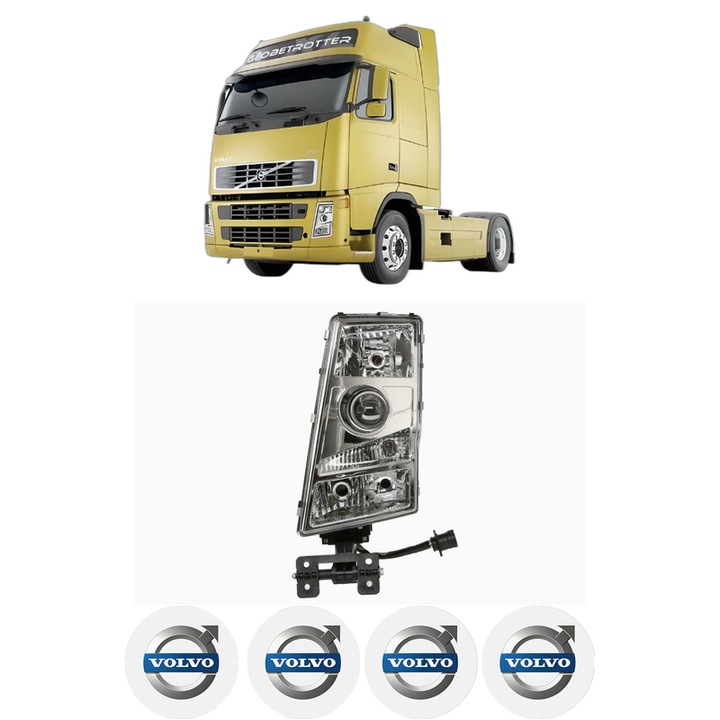 Far Stanga Fata VOLVO FH din 2005-2007, Auto, DEPO, 4x Stickere auto cu VOLVO