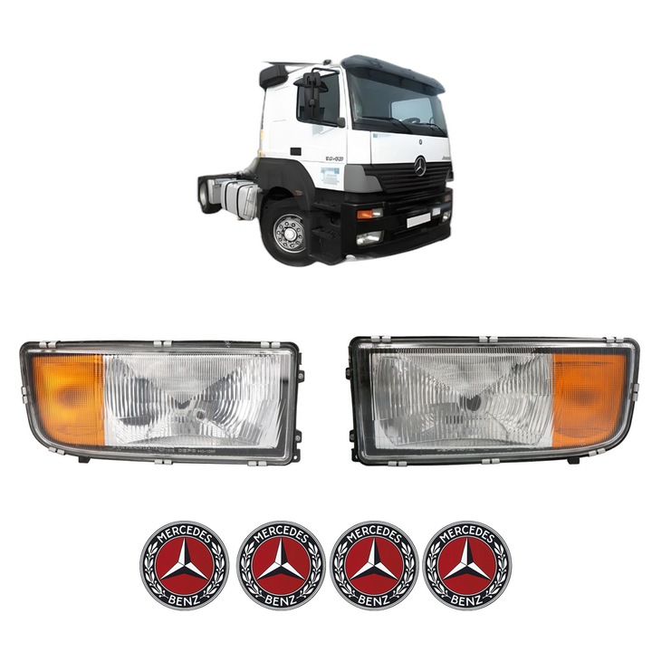 Set Faruri Stanga Dreapta Fata MERCEDES-BENZ AXOR 2 din 2004-2011, Auto, DEPO, 4x Stickere auto cu MERCEDES-BENZ
