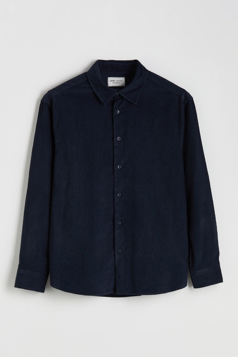 LC WAIKIKI, Camasa din bumbac cu model uni, Bleumarin, S