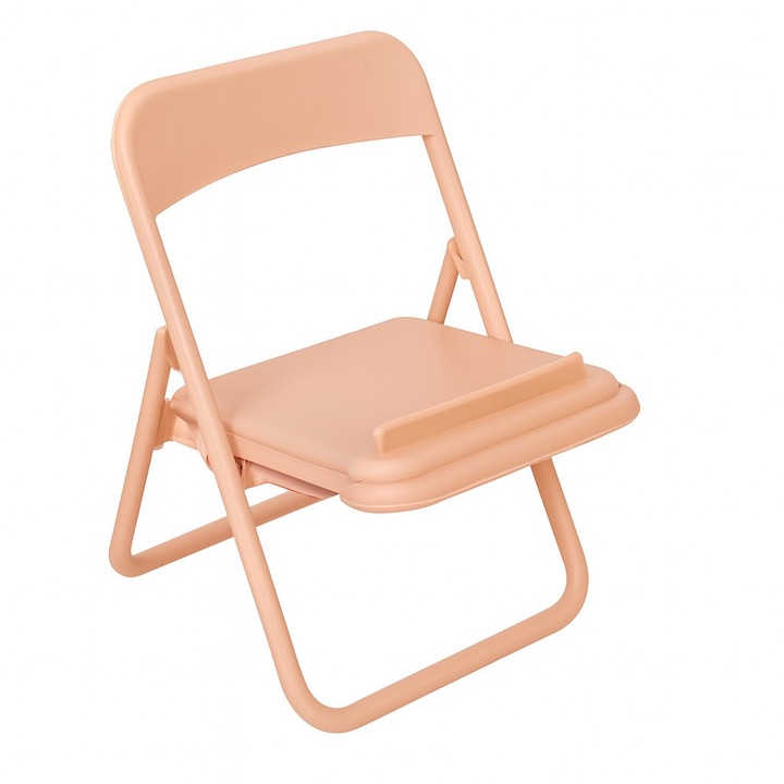 Suport Telefon Pliabil in forma de scaun, Roz