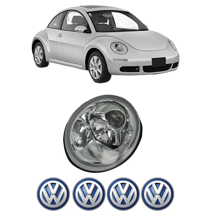 Far Dreapta Fata Volkswagen NEW BEETLE (9C1, 1C1) din 1998-2010, Auto, TYC, 4x Stickere auto cu Volkswagen