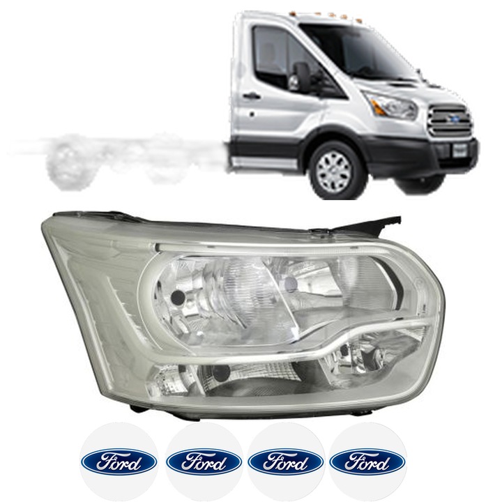 Far Dreapta Fata FORD TRANSIT V363 Platform/Chassis (FED, FFD) din 2013-2024, Auto, TYC, 4x Stickere auto cu FORD
