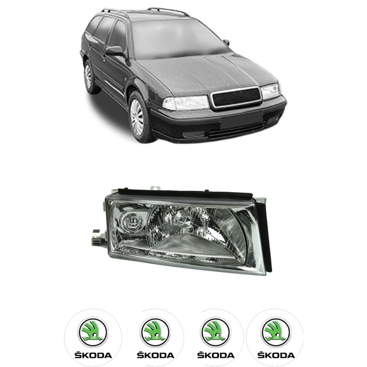 Far Dreapta Fata SKODA OCTAVIA I Estate Van (1U5) din 2000-2010, Auto, TYC, 4x Stickere auto cu SKODA
