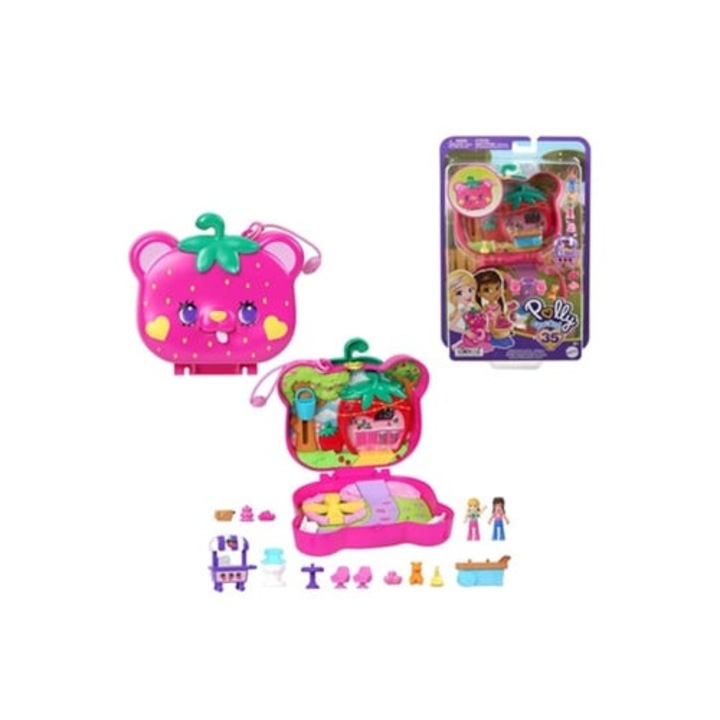 Polly Pocket baba, vinil, 5 éves korosztály, biztonsági szalmamaci folt