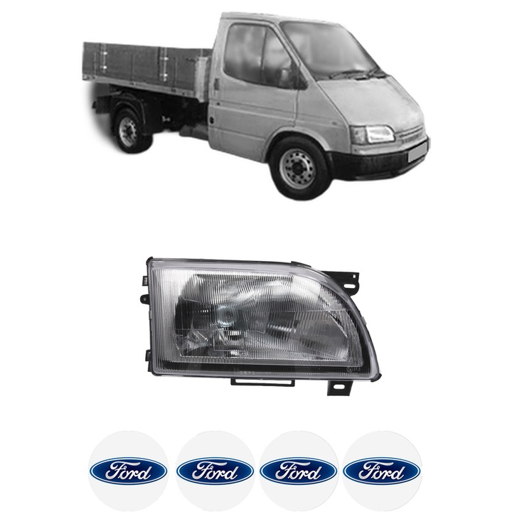 Far Dreapta Fata FORD TRANSIT Platform/Chassis (E_ _) din 1991-2000, Auto, DEPO, 4x Stickere auto cu FORD