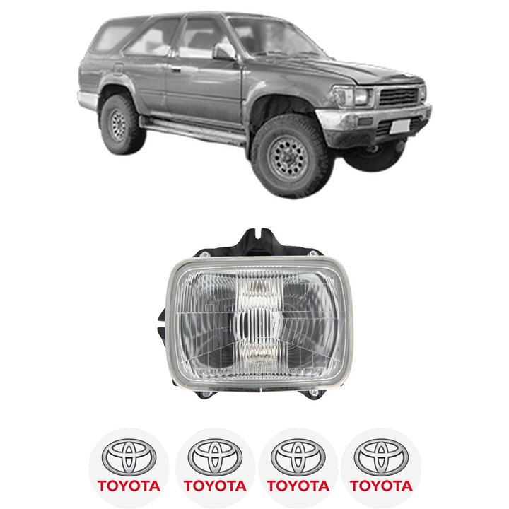 Far Stanga Fata TOYOTA HILUX V Pickup (_N8_, _N9_, _N10_, _N11_) din 1988-1998, Auto, DEPO, 4x Stickere auto cu TOYOTA