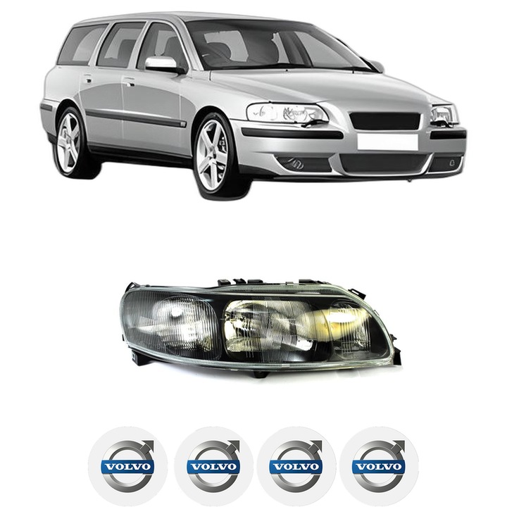 Far Dreapta Fata VOLVO V70 II (285) din 1999-2008, Auto, DEPO, 4x Stickere auto cu VOLVO