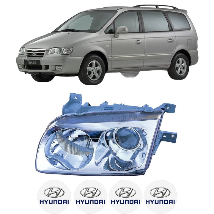 Far Stanga Fata HYUNDAI TRAJET (FO) din 2000-2008, Auto, DEPO, 4x Stickere auto cu HYUNDAI