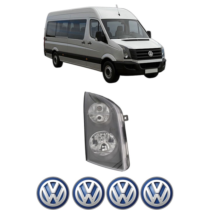 Far Stanga Fata Volkswagen CRAFTER 30-35 Bus (2E_) din 2006-2016, Auto, DEPO, 4x Stickere auto cu Volkswagen