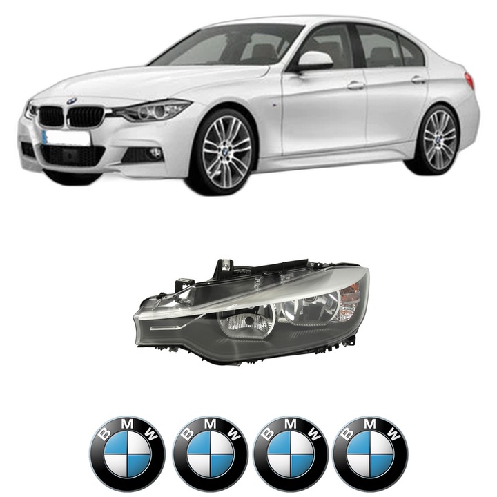 Far Stanga Fata Bmw Seria 3 (F30, F80) din 2011-2018, Auto, TYC, 4x Stickere auto cu BMW