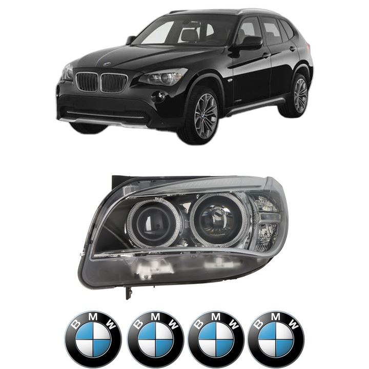 Far Stanga Fata Bmw Seria X1 (E84) din 2009-2015, Auto, DEPO, 4x Stickere auto cu BMW