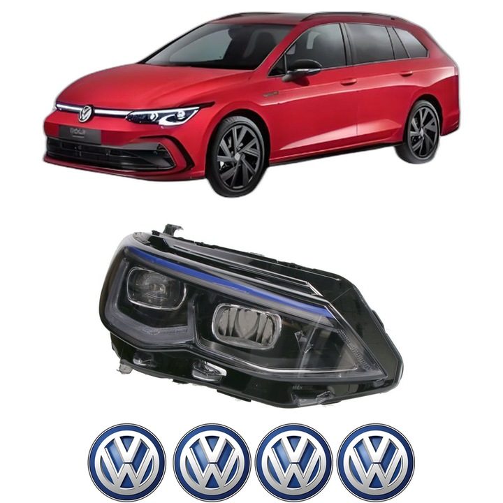 Far Dreapta Fata Volkswagen GOLF VIII Variant (CG5, DB5) din 2020-2024, Auto, TYC, 4x Stickere auto cu Volkswagen