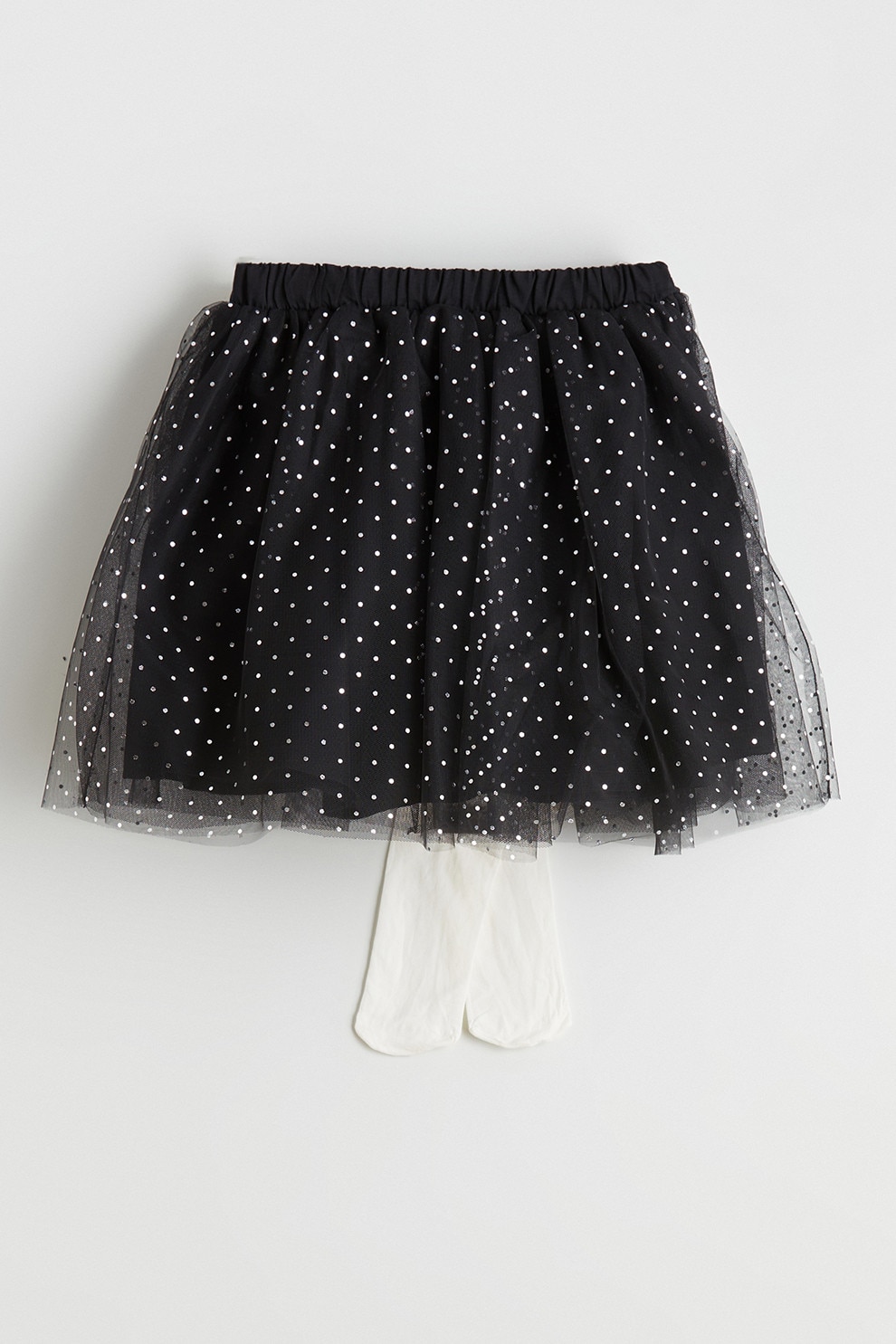 LC WAIKIKI, Fusta mini cu buline, Alb, Negru, 80-92 CM