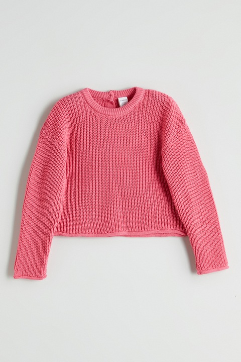 LC WAIKIKI, Pulover tricotat masiv cu decolteu la baza gatului, Fucsia